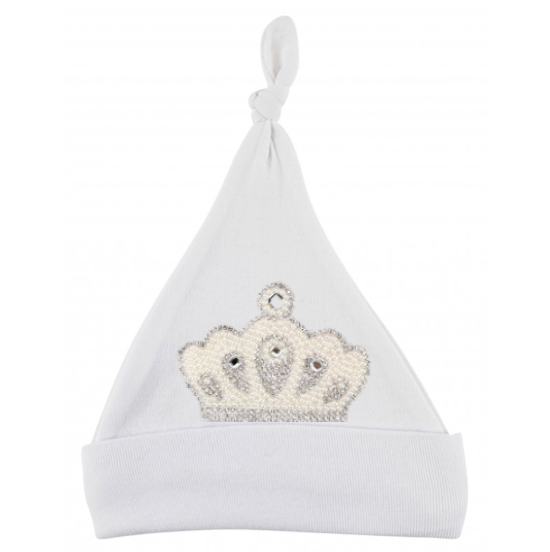 Royal Pearl White Knotted Hat
