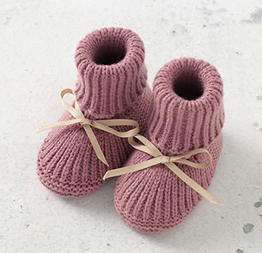 Mauve Knit Boots and Mit Set