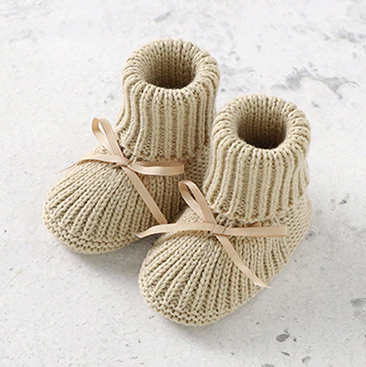 Oatmeal Knit Boots & Mit Set