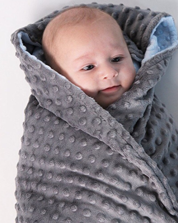 Reversible Grey and Blue Baby Blanket